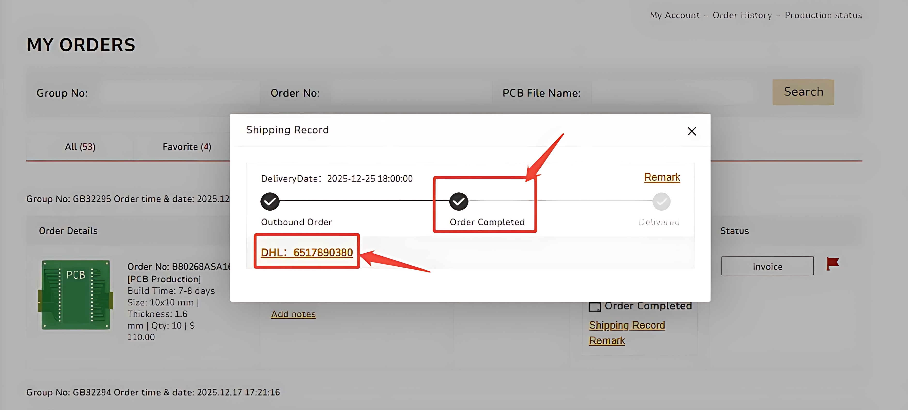 how to check delivery status 4